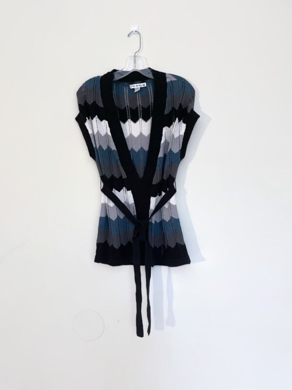 Love By Design Open Front Knit Vest With Belt ✿